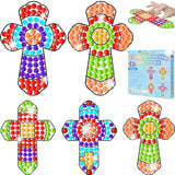 Christmas Jesus Cross Crafts for Kids, Sunday School Religious Sun Gemmers DIY Diamond Painting Bible School Christian Arts Craft Kits for 4 8 10 Qyeahkj