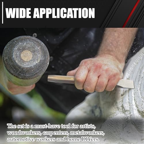 C&T 16-Piece Punch and Chisel Set with Storage Pouch, Including Taper Punch, Cold Chisels, Pin Punch, Center Punch, Chrome Vanadium Steel C&T