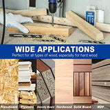 Sali 13PCS Brad Point Wood Drill Bit Set Carbon Steel Wood Drill Bit Set for Hardwood, Plywood, Plastic Round Holes in All Types of Wood Extra Long SALI