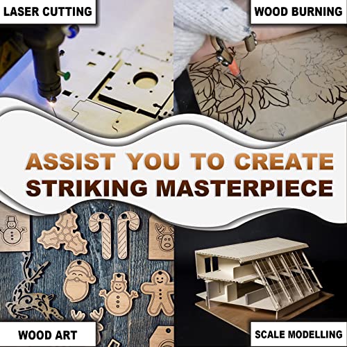 AIKS Basswood Sheets 8.8 x 8.8 x 1/16 Inch Unfinished Balsa Wood Sheets for Cricut Maker, Laser Cutting, Wood Burning, Architectural Models, AIKS