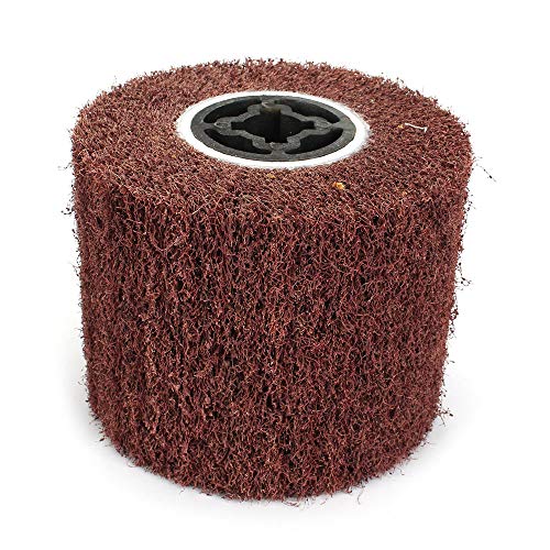 120x100x19mm Non-Woven Abrasive Wire Drawing Polishing Burnishing Wheel Flap Brush for Surface Treatment Stainless Steel, Aluminum, Copper, and More Baisiky