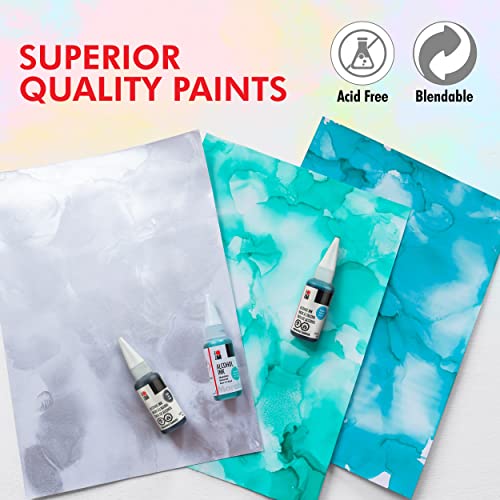 Marabu Alcohol Ink for Epoxy Resin - 6 Classic Colors Alcohol Ink Set - Vibrant and Versatile Alcohol Inks for Resin Art, Tumblers, Alcohol Paint Marabu