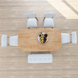 WoodShine Mid Century Modern Real Solid Wood Dining Table, Working Desk,47 Inch,Natural… WoodShine