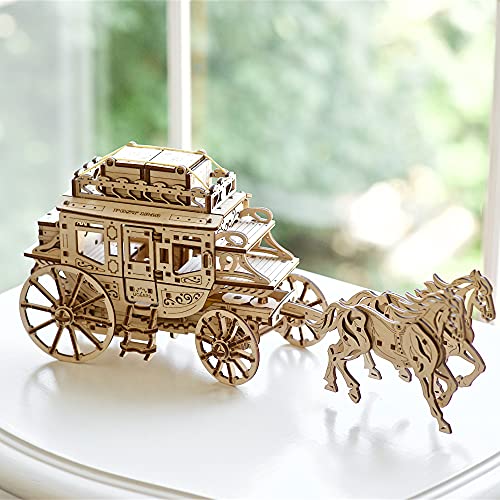 UGEARS Mechanical Wooden 3D Puzzle Model Stagecoach Construction Set UGEARS