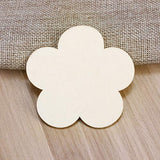 Artibetter 10pcs Unfinished Wooden Plum Flower Shape Cutout Discs for DIY Craft - 6cm ARTIBETTER