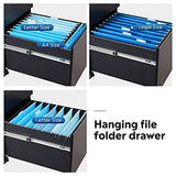 DEVAISE 3-Drawer Mobile File Cabinet with Smart Lock, Pre-Assembled Steel Pedestal Under Desk, Black DEVAISE