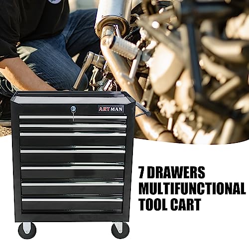 nifoti 7 Drawers Tool Cart on Wheels,Multifunctional Rolling Tool Chest Tool Storage,Drawers Rolling Tool Trolley Organizer Tool Case for nifoti