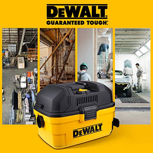 DEWALT DXV04T Portable 4 gallon Wet/Dry Vaccum, Yellow - WoodArtSupply