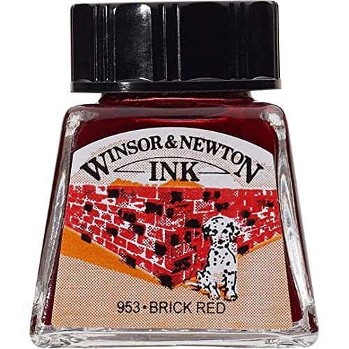 Winsor & Newton Drawing Ink, 14ml Bottle, Brick Red - WoodArtSupply