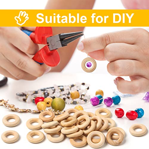 Ira Pollitt 150 Pcs 25 mm/1 inch Wooden Craft Ring Natural Unfinished Mini Wooden Rings Circle Wood Pendant Connectors for DIY Projects Jewelry and Ira Pollitt