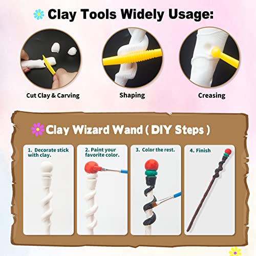 YoHold Magic Wizard Wand Making Kit DIY Craft Set with Wizard Glasses, Lightning Bolt Scar Temporary Tattoo for School Party Supplies,Magic Theme - WoodArtSupply