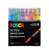 Posca Acrylic Paint Marker Set, 8 Color Fine Glitter, PC-3M (PC3MGL8) posca