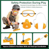 Vextronic Kids Tool Set 36 PCS with Electric Toy Chainsaw Drill Circular Saw with Realistic Sounds, Toy Tool Set for Toddlers 3 4 5 6 7 8, Pretend Vextronic