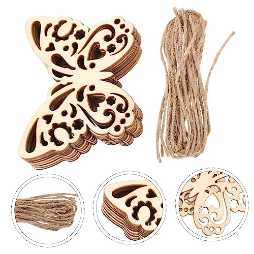 ABOOFAN 50 Sets Household Wood Crafts Party Supplies Spring Unfinished predrilled Listing Ornaments Wooden Pieces Spring Ornaments Christmas Tree ABOOFAN