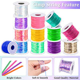 cridoz Lanyard String, Boondoggle String Kit with 20 Rolls Plastic Lacing Cord and 50Pcs Keychain lanyard Accessories, Gimp String Lanyard Weaving cridoz