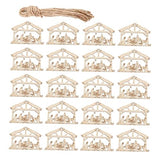 VILLFUL 20pcs Nativity Wood Shapes Nativity Ornaments Nativity Wood Cutouts for Crafts Religious Christmas Ornaments Holy Family Ornaments Christmas VILLFUL