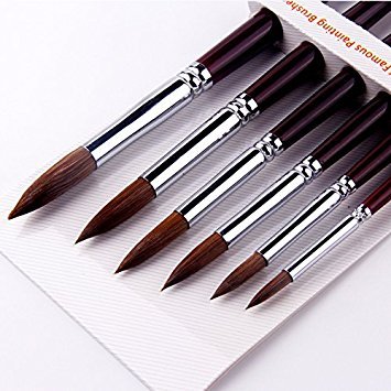 Artist Paint Brushes-Superior Sable Watercolour Brushes Round Point Tip Paint Brush Set for Watercolor Acrylic Painting Supplies - WoodArtSupply