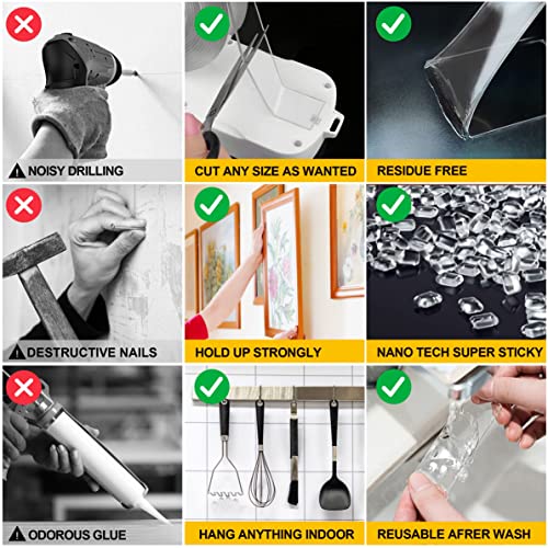 CZoffpro Double Sided Tape Heavy Duty - Clear Mounting Adhesive Two Tape, Transparent Strong Removable Stick Wall Strips Picture Carpet - Arts & CZoffpro