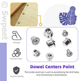 Swpeet 505Pcs 4 Sizes 1/4" 5/16" 3/8" 1/2" Wooden Dowel Pins Straight Grooved Pins with Center Point Cylinder Wood Dowels Assortment Kit, Dowel and Swpeet