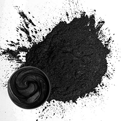 FIREDOTS Pearl Black Mica Powder - 100 Grams - Epoxy Resin Color Pigment - Metallic Black Mica Powder for Epoxy Resin - Black Epoxy Pigment Powder -