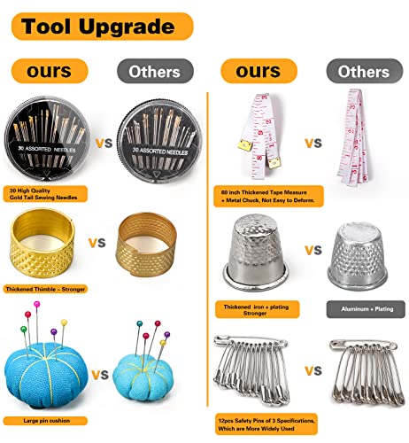 Large Sewing Kit for Adults: YUANHANG Newly Upgraded 251 Pcs Premium Sewing Supplies Set - Complete Sew Kit of Needle and Thread for Beginners - YUANHANG