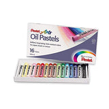 Pentel Arts Oil Pastel Set, 5/16 x 2-7/16 Inch, Assorted Colors, Set of 16 Pentel