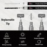 PAINTIGO Acrylic Paint Pens,8 Pack 4 Black 4 White Paint Markers, Paint Pens for Rock Painting Stone Ceramic Glass Wood Plastic Glass Metal PAINTIGO