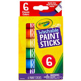 Washable Paint Sticks, No Water Required, Paint Set for Kids, Art Supplies, 6 Count Crayola