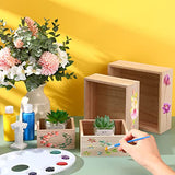 16 Pcs Unfinished Wooden Boxes 4 Size Wood Box Rustic Wooden Boxes for Crafts Wooden Crates Square Storage Centerpiece Boxes for Table Home Drawer Yookeer