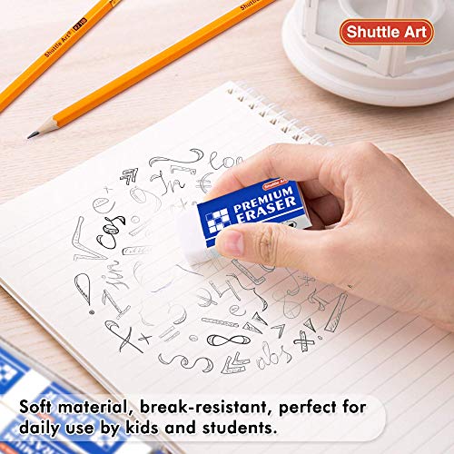 Shuttle Art #2 HB Golf Pencils and Erasers Bundle, Set of 360 Pack Bulk Golf Pencils + 72 Pack White Erasers Bulk - WoodArtSupply