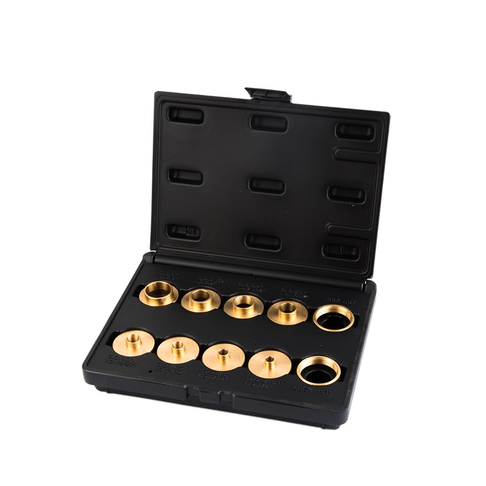 O'SKOOL 10 pcs Brass Router Template Bushing Guides Sets Fit Any Router Sub-base of the Porter Cable style O'SKOOL