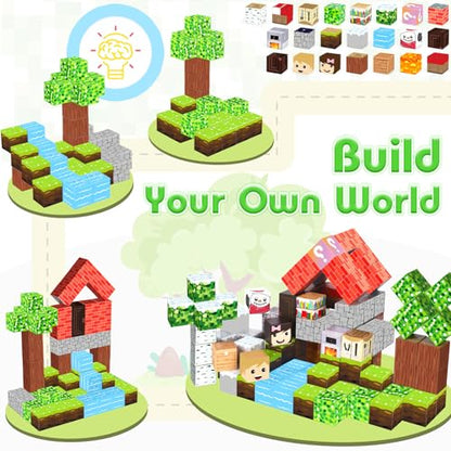 100PCS Magnetic Blocks Building Toys for 3-13 Year Old Kids Boys Girls, The Magnet World Building Set, Magnetic Cubes Building Blocks, STEM