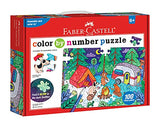 Faber-Castell Color by Number Puzzle, Camping - 100 Pieces, DIY Coloring Puzzle Set for Kids Ages 6+, Small Faber-Castell