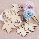 Pandahall 50Pcs Unfinished Wood Leaf Pendant 80.5x80x2.5mm Undyed Wooden Earring Blanks Charms Antique White for DIY Crafts Jewelry Making PH PandaHall