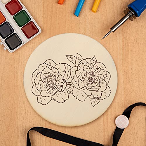 ZEONHAK 200 PCS 3 Inch Wood Circles, Circle Wood Pieces, Round Poplar Wood Discs, Wood Circles for Crafts, Painting, Home Decorations ZEONHAK