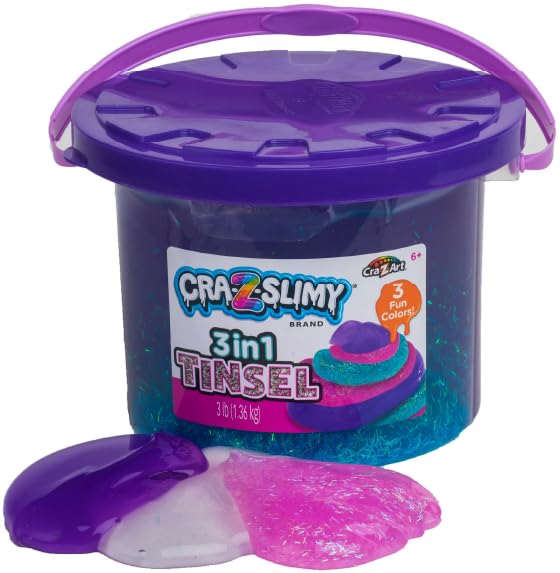 Cra-Z-Slimy Tricolor Tinsel Bucket Cra-Z-Art
