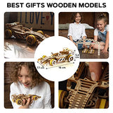 WOODEN.CITY Bolid Car Model Kit 3D Wooden Puzzles - Wooden Models for Adults to Build and Paint It Yourself - Wooden 3D Puzzles for Adults - Model WOODEN.CITY