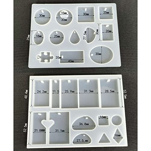 BooteeQue Resin Jewelry Molds, Earring Making Kit, Silicone Molds for Pendant, Keychain Charm Making and Earrings Necklaces Bag Charms DIY BooteeQue