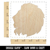 Regal Maned Lion Head Side Profile Unfinished Wood Shape Piece Cutout for DIY Craft Projects - 1/4 Inch Thick - 4.70 Inch Size Sniggle Sloth