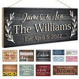 Custom Wood Sign for Home Decor, Hanging Wooden Name Sign Personalized Rustic Plaque Board for Wedding, Customized Signs Plank Decoration Gifts for WBgjsnklbnl
