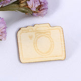 SUPVOX 20pcs Unfinished Wood Cutout Wooden Camera Shape Natural Wood Pieces for DIY Arts Crafts Projects SUPVOX