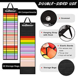 TECKWRAP Vinyl Roll Holder, Black, Wall-Mounted, 47 Compartments, Craft Vinyl Storage Organizer, Hanging Bags, 20 Pack TECKWRAP