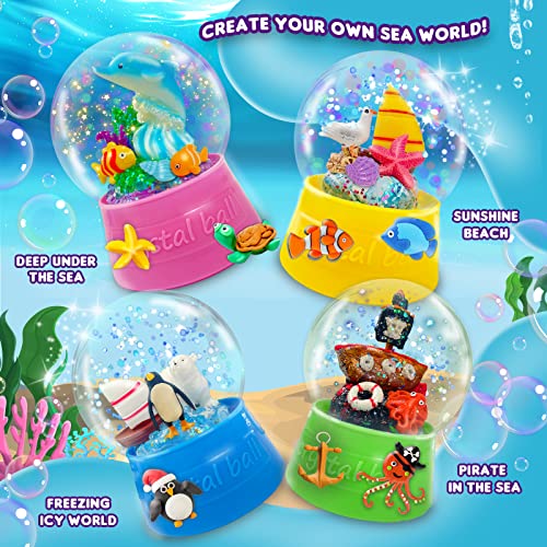 ToyUnited Make Your Own Water Globe - Snow Water Stem Projects DIY Activities Glitters Supplies Perfect Arts and Crafts Clay for Girls Boys Kids Ages