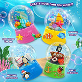 ToyUnited Make Your Own Water Globe - Snow Water Stem Projects DIY Activities Glitters Supplies Perfect Arts and Crafts Clay for Girls Boys Kids Ages ToyUnited