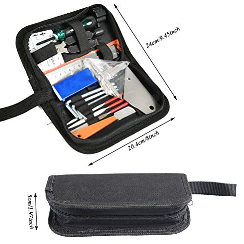 TIMESETL Guitar Repairing Maintenance Tools Kit String Organizer String Action Ruler Gauge Measuring Tool Hex Wrench Set Files Fingerboard Guard - WoodArtSupply