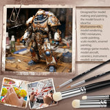 Drybrush Miniature Paint Brushes -10pcs Micro Detail Paint Brush Set,Small Fine Detail Brushes for Acrylics,Watercolors & Paint by Number, Citadel, golden maple