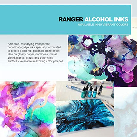 Ranger Alcohol Inks New 2020 Colors Bundle Boysenberry, Cobalt, Dijon, Ember, Everglades, Fiesta, Glacier, Gumball, Laguna, Mojito, Monsoon, Moss, GRAS Art Bundles