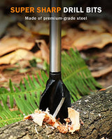 BURTOK Bushcraft Hand Auger Wrench, Heavy-Duty Scotch Eye Wood Auger, Hand Auger Wood Drill, Manual Hole Maker Multitool with Leather Case for burtok