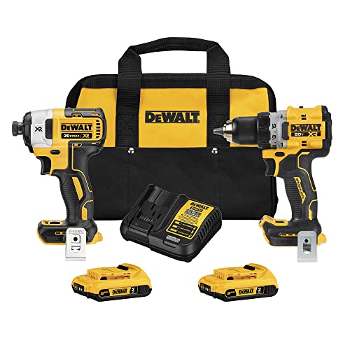 DEWALT 20V MAX* XR Cordless 1/2 in. Drill/Driver and 1/4 in. Impact Driver Kit with (2) 2Ah Batteries & Charger (DCK248D2)