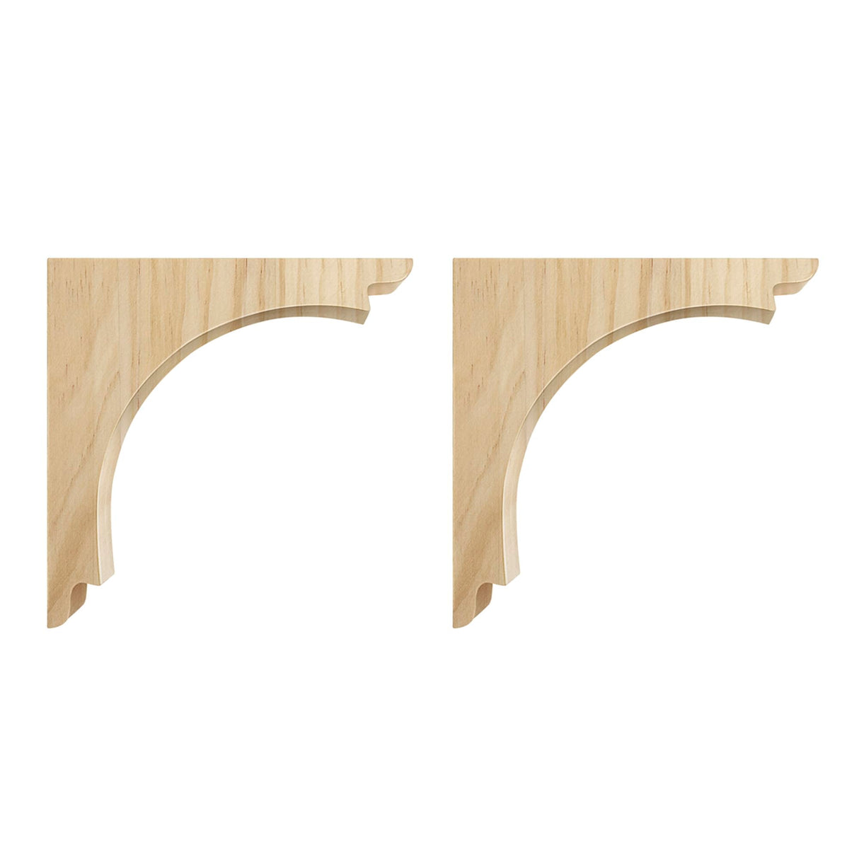 WADDELL Hardwood Grand Arch Corbel, Set of 2 (Small) | 5" x 5", Includes Pre-Installed Keyhole Plate | Decorative Corbels for Countertops, Mantel, Waddell
